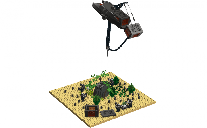 LEGO MOC - В далекой-далекой галактике... - Сборочно-грузовой корабль инопланетных вторженцев.