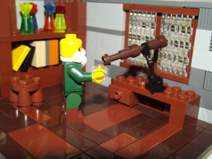 LEGO MOC - Потому что мы можем! - Телескоп Галилео Галилея: Ставим линзу на место, и смотрим...