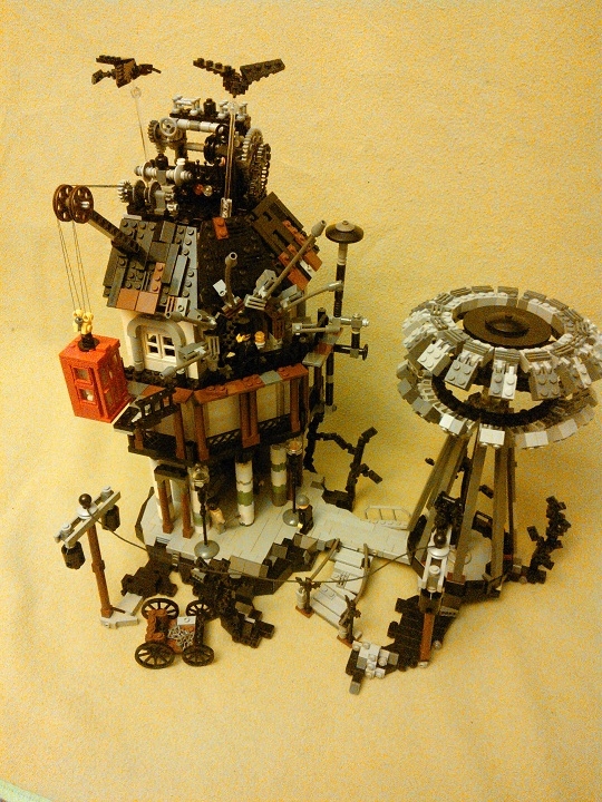 LEGO MOC - Потому что мы можем! - Беспроводное электричество: снизу непонятная телега.