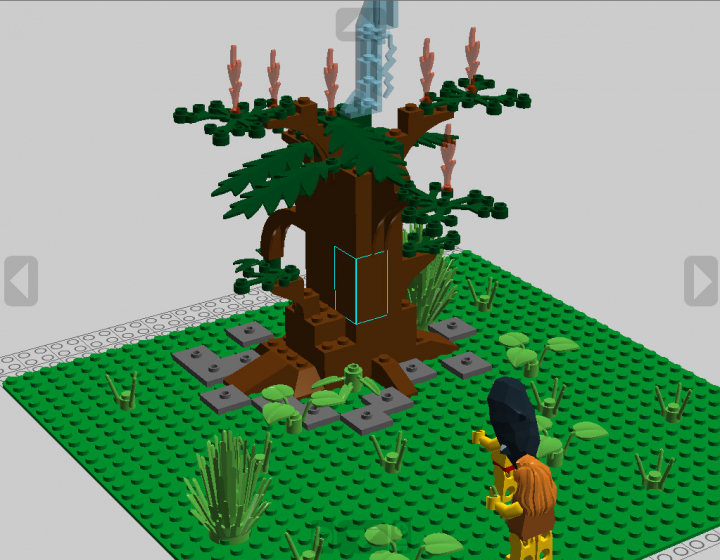 LEGO MOC - Потому что мы можем! - Открытие огня человеком!: Это дерево в которое ударила молния