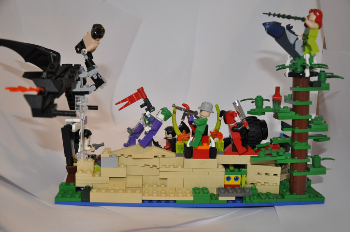 LEGO MOC - Герои и злодеи - Бэтмен и Робин вместе с росомахой против зла!