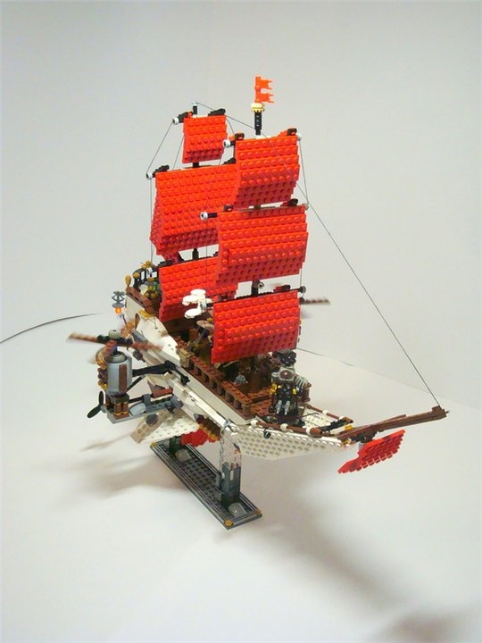 LEGO MOC - Steampunk Machine - «Алые паруса» в стиле Steampunk.: Общий вид  с вращающимися винтами .