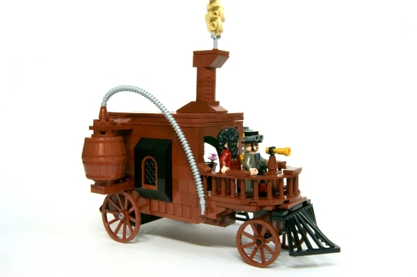 LEGO MOC - Steampunk Machine - Самоходная карета.: С одного из боков есть паровой котёл. За счёт энергии пара карета и движется.
