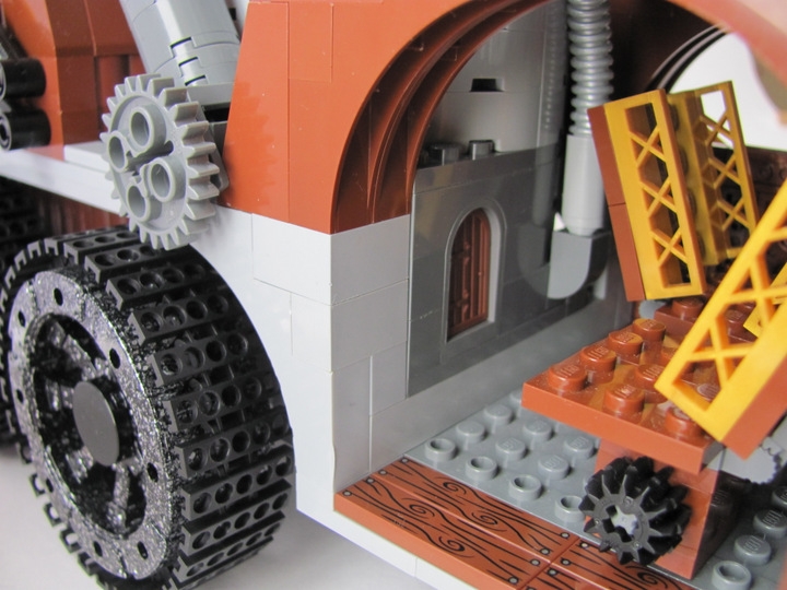 LEGO MOC - Steampunk Machine - Экскалибур: - Система принудительного впрыска воздуха. Здесь же мы видим дверку для загрузки дров/угля или другого топлива.