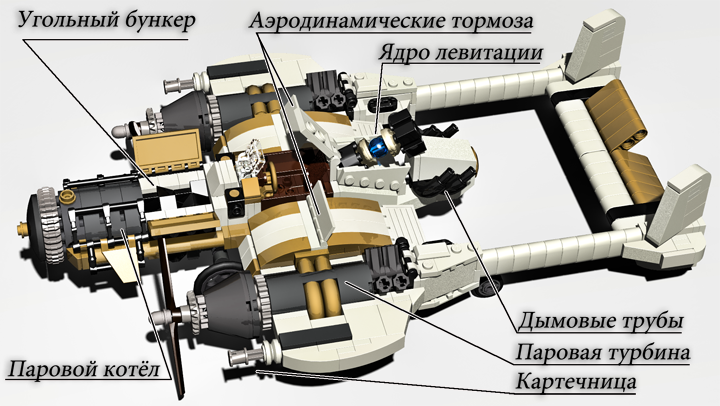 LEGO MOC - Steampunk Machine - Паровой летун