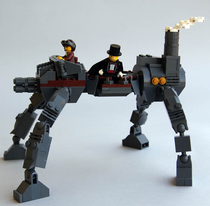 LEGO MOC - Steampunk Machine - Стимнанк шагоход.: Вид  сбоку.