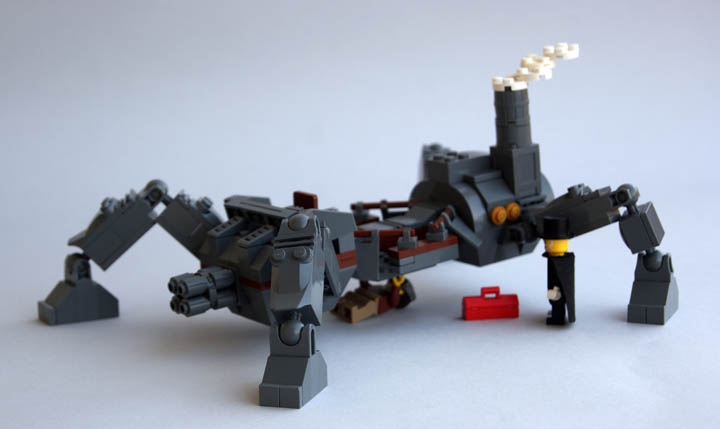 LEGO MOC - Steampunk Machine - Стимнанк шагоход.: Иногда,конечно  шагоход тоже надо чинить.