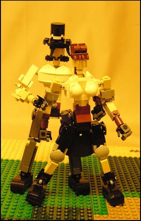 LEGO MOC - Steampunk Machine - Warning! Охотники!: 'А вот и мы - я, механик-охотник Роб Луччи, и Хантер Лили, мой партнер, мой снайпер, и моя люб..'