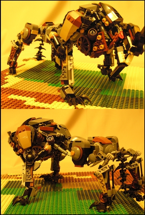 LEGO MOC - Steampunk Machine - Warning! Охотники!: 'Примерно 10 футов и 8 дюймов в длину, без хвоста. 6 футов и 2 дюйма в холке'