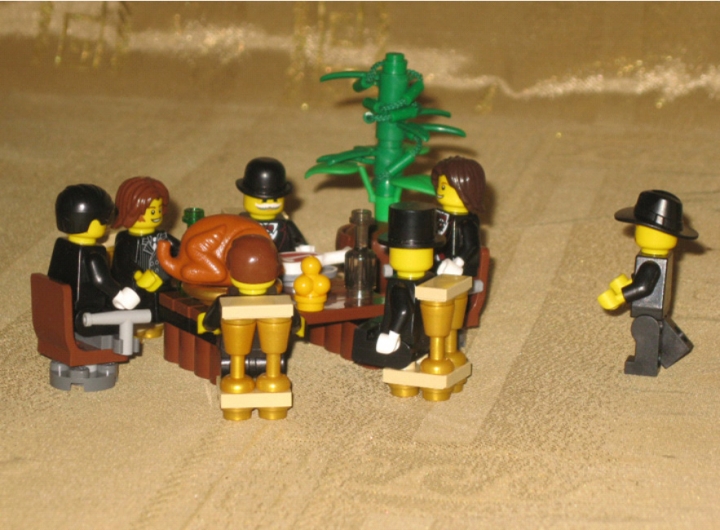 LEGO MOC - Мини-конкурс 'Битва Дирижаблей' - Дирижабль «Дипломат»: 'Владимир Владимирович, чтож вы меня то не дождались?'<br />
<br />
'Дэвид, простите, дело было срочное и вас не касалось.'