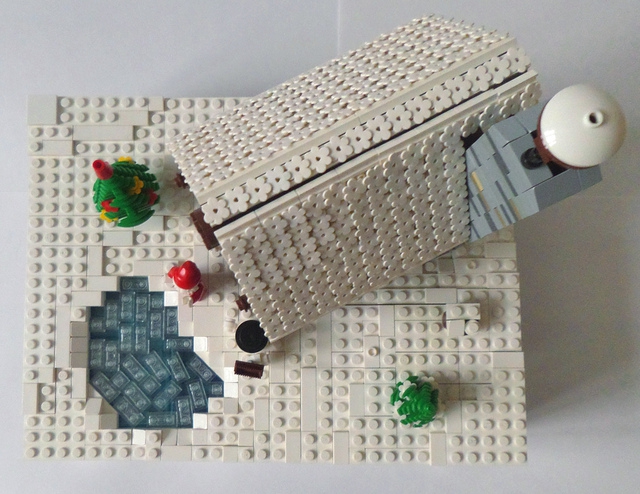 LEGO MOC - Новогодний Кубик 2014 - Домик Деда Мороза: Вид сверху.