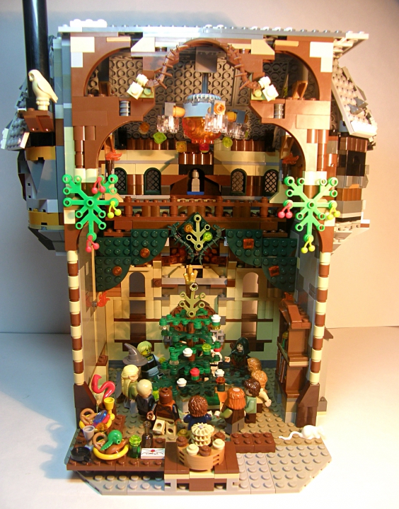 LEGO MOC - Новогодний Кубик 2014 - Старый исландский новогодний дом: Праздник общим планом.