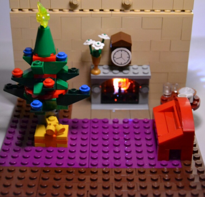 LEGO MOC - Новогодний Кубик 2014 - Новый год - семейный праздник: декорации без миницигурок