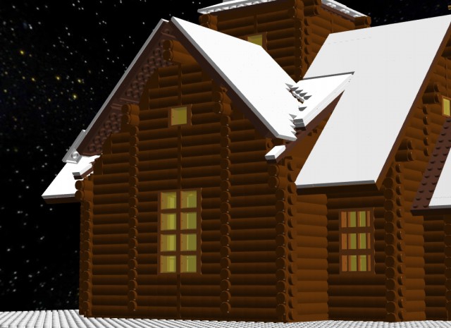 LEGO MOC - Новогодний Кубик 2014 - Рождественский вечер: В окнах горит свет, там идет Рождественская Литургия