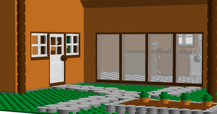 LEGO MOC - Новогодний Кубик 2014 - Современный средиземноморский дом: Вход в дом.