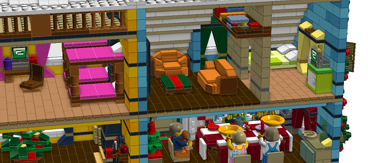 LEGO MOC - Новогодний Кубик 2014 - Новый Год в семейном доме: Небольшая гостинная.