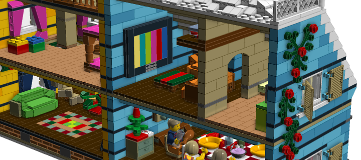 LEGO MOC - Новогодний Кубик 2014 - Новый Год в семейном доме: Телевизор, который ничего не покажет в эту новогоднюю ночь.