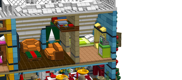 LEGO MOC - Новогодний Кубик 2014 - Новый Год в семейном доме: Родительская спальня.