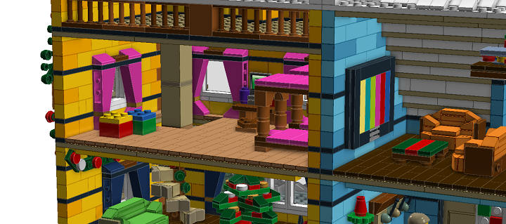 LEGO MOC - Новогодний Кубик 2014 - Новый Год в семейном доме