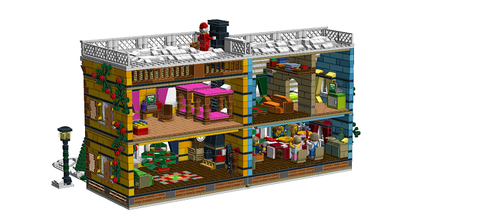 LEGO MOC - Новогодний Кубик 2014 - Новый Год в семейном доме: Итак, теперь 'внутренности' жилища.