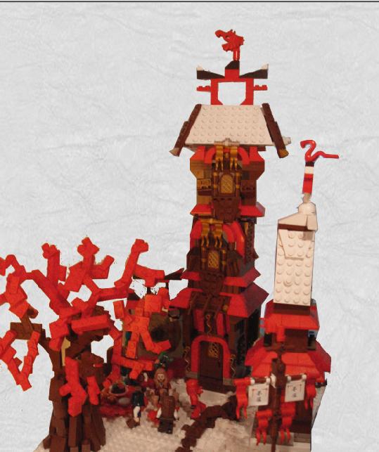 LEGO MOC - Новогодний Кубик 2014 - Монастырь Рубинового Дракона