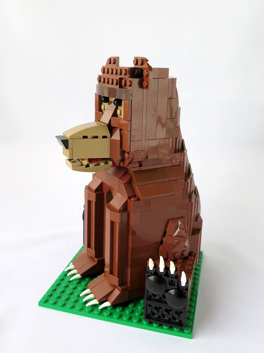 LEGO MOC - 16x16: Animals - Мишка: Ну, а здесь мой правый бочёк и основание 16 х 16 - всё как в условиях конкурса.