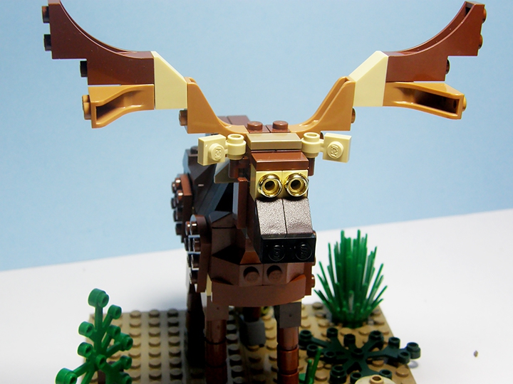 LEGO MOC - 16x16: Animals - Олень : Такие вот 'мультяшные' глазки.