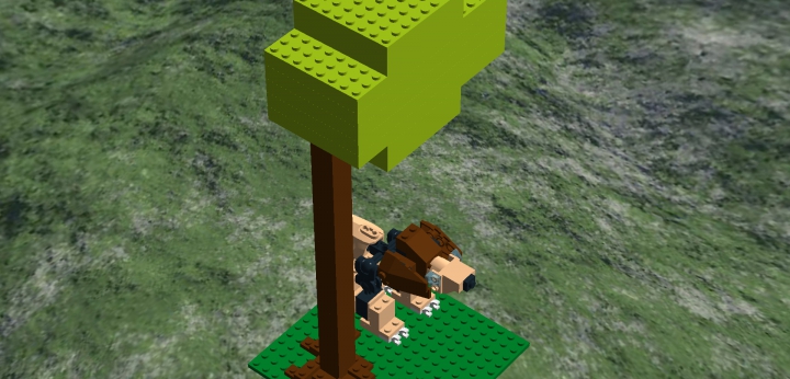 LEGO MOC - 16x16: Animals - Лев и ломающийся баобаб