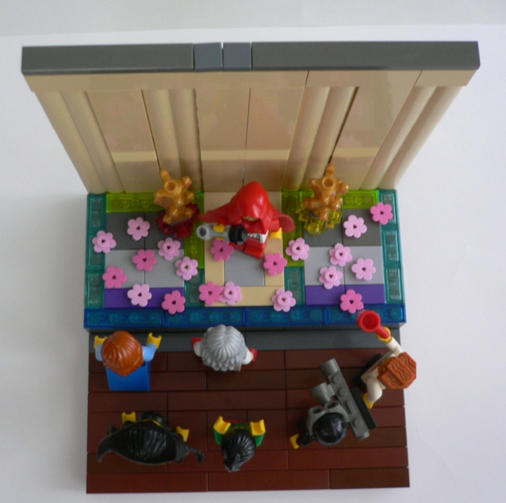 LEGO MOC - 16x16: Demotivator - Кто же победит?: Старый профессор еще и не подозревал о намерениях публики! <br />
ЧТО же, пока мы можем полюбоваться выступлением явного фаворита, а заодно и убедиться, что размер работы - 16х16 штырьков!