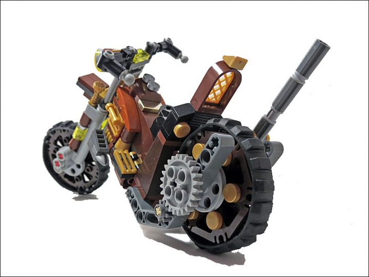 LEGO MOC - Мини-конкурс 'Lego Technic Motorcycles' - SteamBike 'AnSign': Дополнительные складные площадки для ног позволяют с комфортом преодолевать большие расстояния.