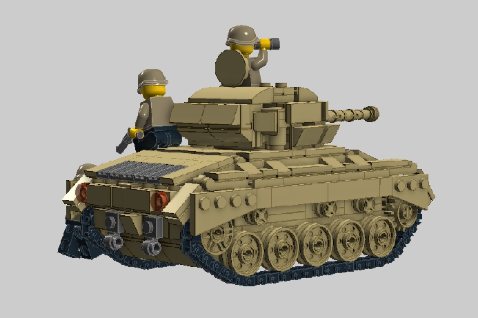 LEGO MOC - Конкурс LDD 'Военная техника XX-го века' - Light Tank M24 'Chaffee': Смотрим на танк с позиции отстающих (или догоняющих?)