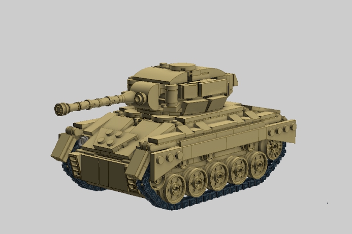 LEGO MOC - Конкурс LDD 'Военная техника XX-го века' - Light Tank M24 'Chaffee': Довольно большое количество 'дыр' на башне, которые убрать не удалось... (будем считать, что туда не один раз влетали вражеские снаряды)