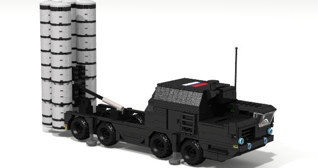LEGO MOC - Конкурс LDD 'Военная техника XX-го века' - Зенитная ракетная система С-300ПС: В черном цвете стандартных деталей LEGO, парадный вариант:)