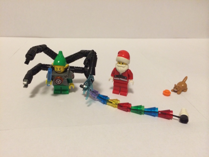 LEGO MOC - Новогодний Кубик 3015 - Отдел получения писем с других планет: Санта Клаус, эльф и Санчес.