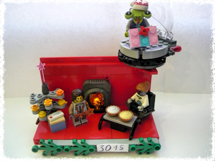LEGO MOC - Новогодний Кубик 3015 - Долгожданный Новый 3015 Год.: Общий вид работы, мы видим ее в полной красе.