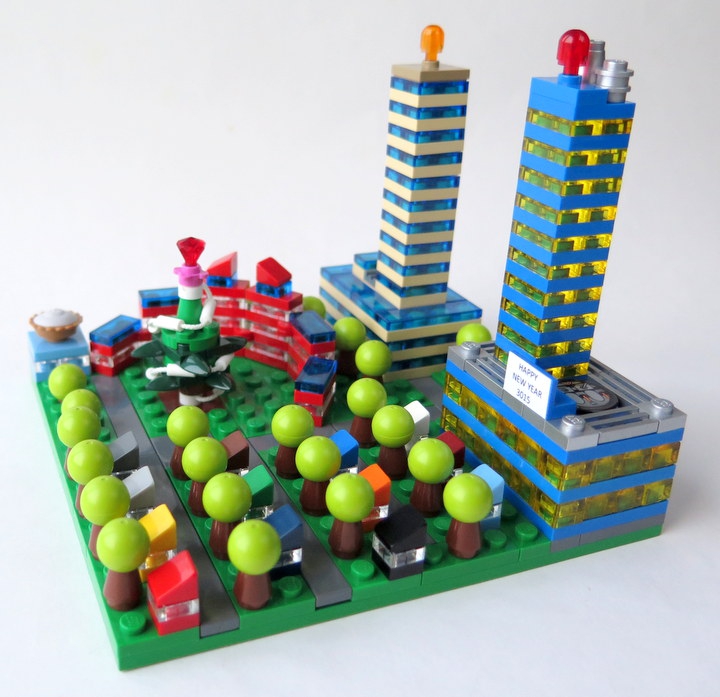 LEGO MOC - Новогодний Кубик 3015 - Микро новый год: Спальный райончик города N