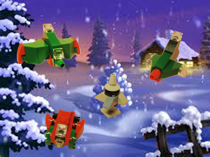 LEGO MOC - Новогодний Кубик 3015 - НТО (Новогоднее  Техническое Оборудование): Основная фотография, оформленная в Photoshop