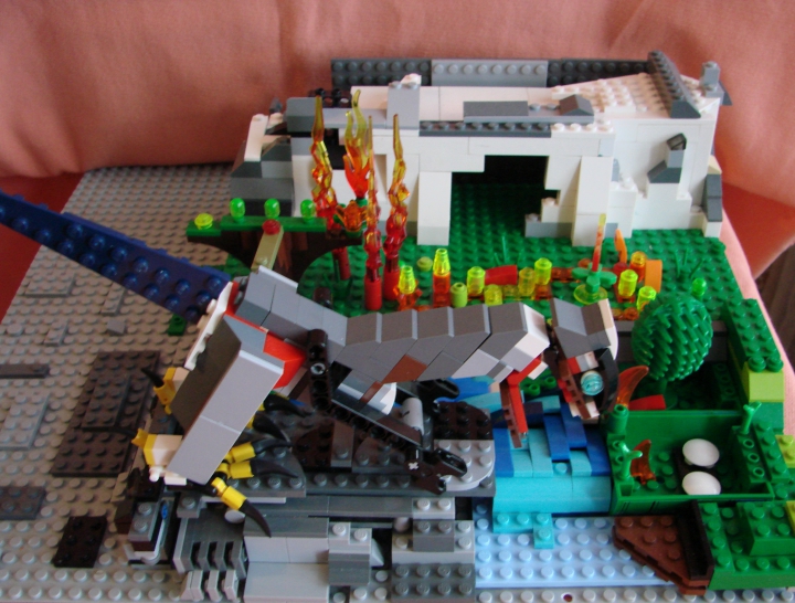 LEGO MOC - Мир Юрского периода - Пожар!: Детёныши в опасности!
