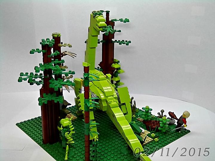 LEGO MOC - Мир Юрского периода - Трагическая былина о зауроподе: '...знатный зверюга!...шкварок нажарю...'