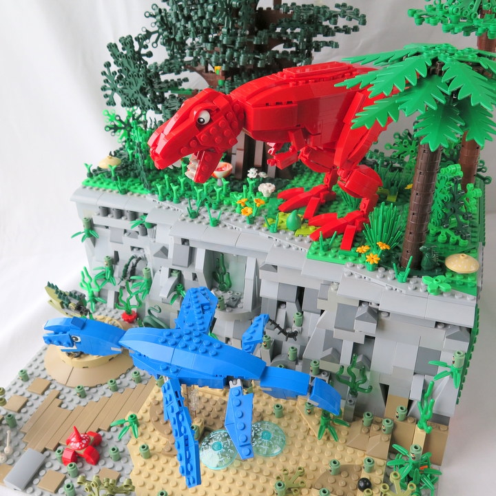 LEGO MOC - Мир Юрского периода - Три стихии: Тиранозавр вышел на охоту!