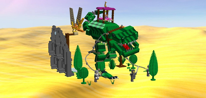 LEGO MOC - Мир Юрского периода - Прогулка с динозаврами: Отсюда стражники, как муравьи.