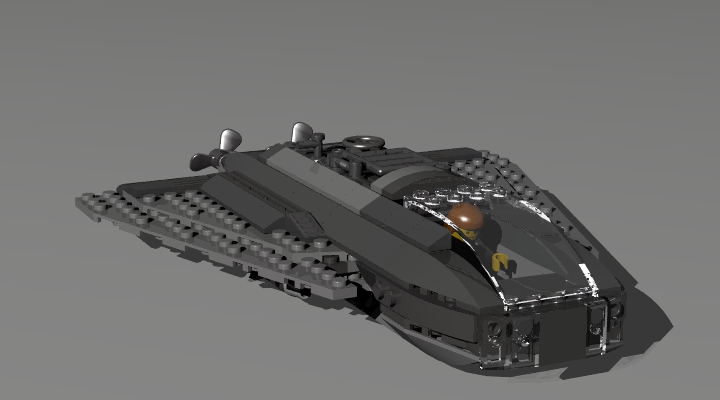 LEGO MOC - Погружение - Подводный аппарат SM-4: Общий вид. Штырьки на 'крыльях' я пытался как-то скрыть, но варианты решения мне показались неудачными.