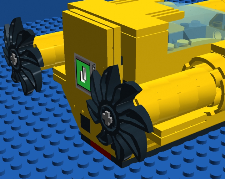 LEGO MOC - Погружение - Одноместная подводная лодка класса fgda.: вид сзади
