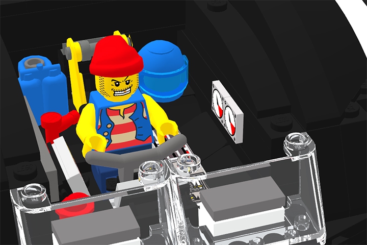 LEGO MOC - Погружение - Черная борода: - Для управления субмариной достаточно всего одного пилота. Не стесняйтесь, загляните в кабину. Копит из бронированного армированного стекла обеспечивает расширенный обзор для лучшей оценки обстановки и ведения атаки. Удобное кожаное кресло и декоративные панели обеспечивают комфорт и удобство пилота во время выполнения боевых задач.