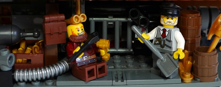 LEGO MOC - Погружение - Golden Lionardo: Ну а капитан Голд будет заниматься привычным делом - смотреть в будущее, только вперед! Йо-хо-хо! И бутылка рома!