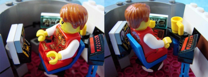 LEGO MOC - Погружение - Вперед, за сокровищами!: Вращающееся кресло позволяет свободно поворачиваться во все стороны.