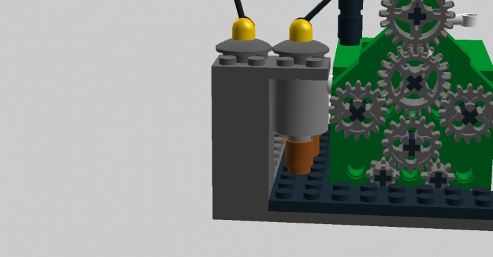 LEGO MOC - Битва Мастеров 'В кубе' - ФАБРИКА МОРОЖЕНОГО: Слева находится аппарат, из которого выходят вафельные стаканчики для мороженого. Сверху рычаги для него.