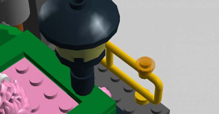 LEGO MOC - Битва Мастеров 'В кубе' - ФАБРИКА МОРОЖЕНОГО: Фонарь освещает фабрику.