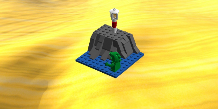 LEGO MOC - Битва Мастеров 'В кубе' - Годзилла атакует!: Я построил минисценку, когда годзилла выходит из воды.