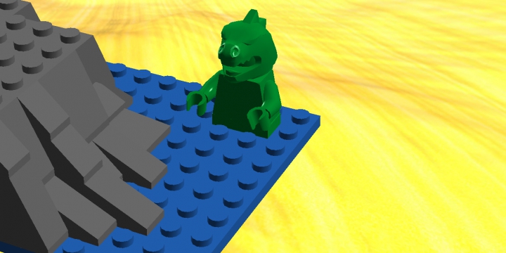 LEGO MOC - Битва Мастеров 'В кубе' - Годзилла атакует!: Годзилла поближе.